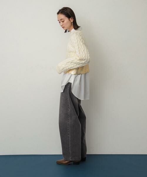 SENSE OF PLACE by URBAN RESEARCH / センスオブプレイス バイ アーバンリサーチ ニット・セーター | ハクプリントラグランケーブルセーター | 詳細18