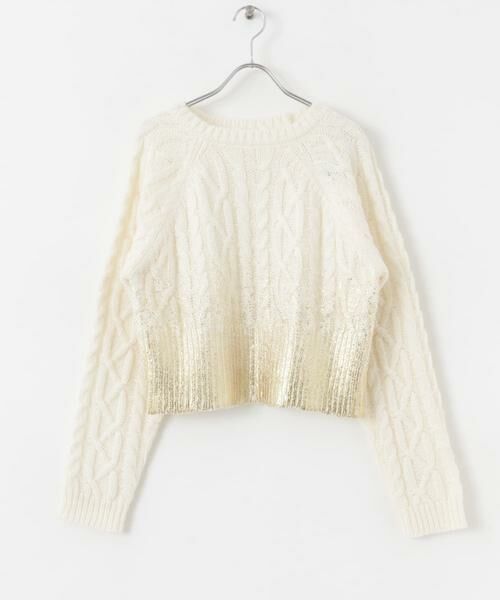 SENSE OF PLACE by URBAN RESEARCH / センスオブプレイス バイ アーバンリサーチ ニット・セーター | ハクプリントラグランケーブルセーター | 詳細20