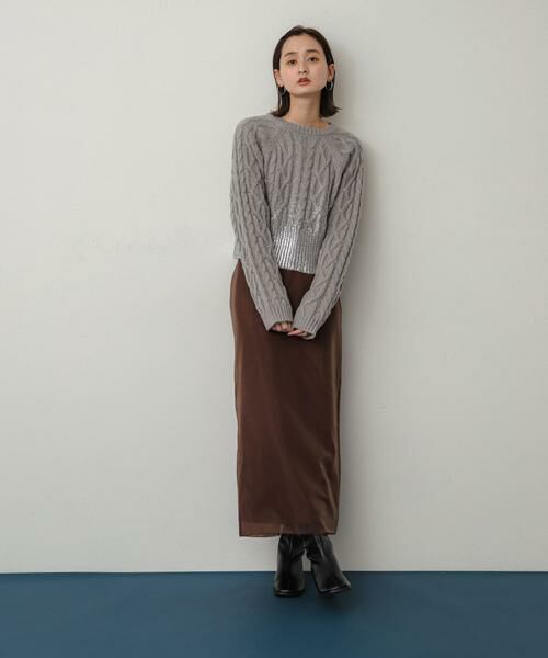 SENSE OF PLACE by URBAN RESEARCH / センスオブプレイス バイ アーバンリサーチ ニット・セーター | ハクプリントラグランケーブルセーター | 詳細24