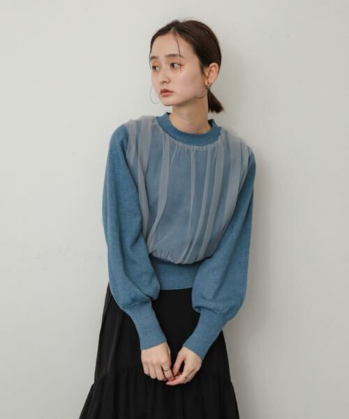 SENSE OF PLACE by URBAN RESEARCH / センスオブプレイス バイ アーバンリサーチ ニット・セーター | チュールレイヤードセーター | 詳細1