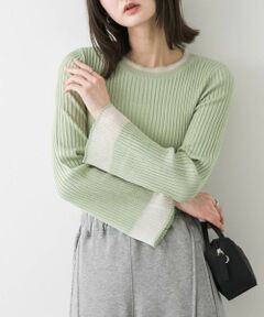 SENSE OF PLACE by URBAN RESEARCH / センスオブプレイス バイ アーバンリサーチ ニット・セーター | 『洗濯可』スパンコールバイカラーコンパクトセーター