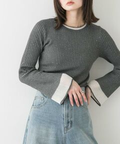 SENSE OF PLACE by URBAN RESEARCH / センスオブプレイス バイ アーバンリサーチ ニット・セーター | 『洗濯可』スパンコールバイカラーコンパクトセーター