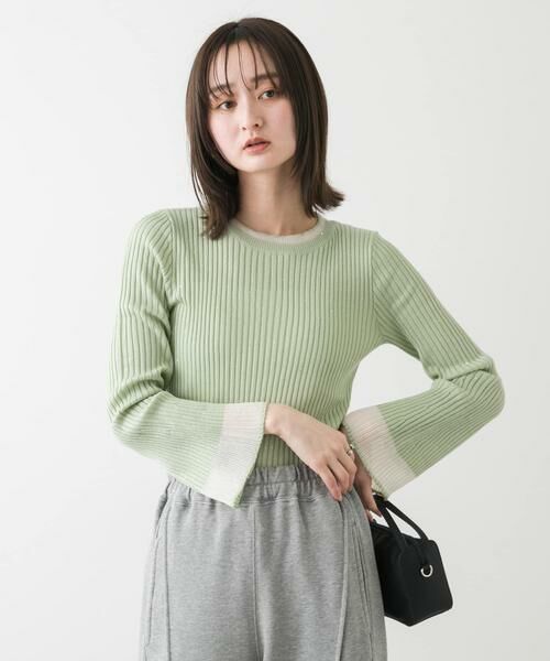 SENSE OF PLACE by URBAN RESEARCH / センスオブプレイス バイ アーバンリサーチ ニット・セーター | 『洗濯可』スパンコールバイカラーコンパクトセーター | 詳細1