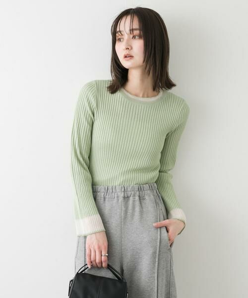 SENSE OF PLACE by URBAN RESEARCH / センスオブプレイス バイ アーバンリサーチ ニット・セーター | 『洗濯可』スパンコールバイカラーコンパクトセーター | 詳細2