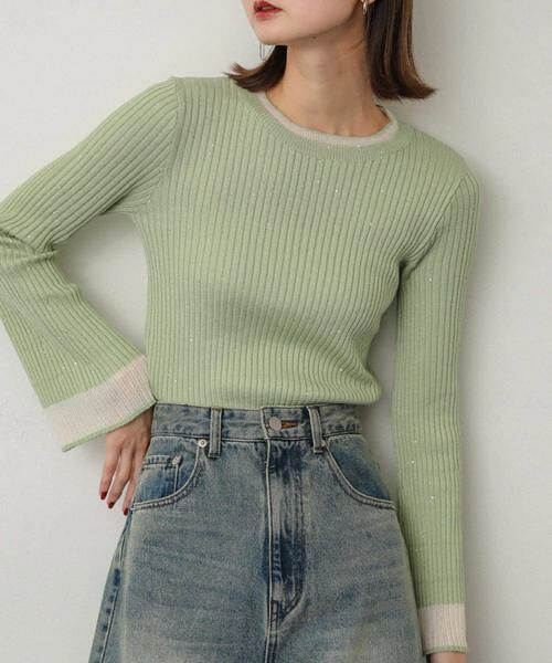 SENSE OF PLACE by URBAN RESEARCH / センスオブプレイス バイ アーバンリサーチ ニット・セーター | 『洗濯可』スパンコールバイカラーコンパクトセーター | 詳細8