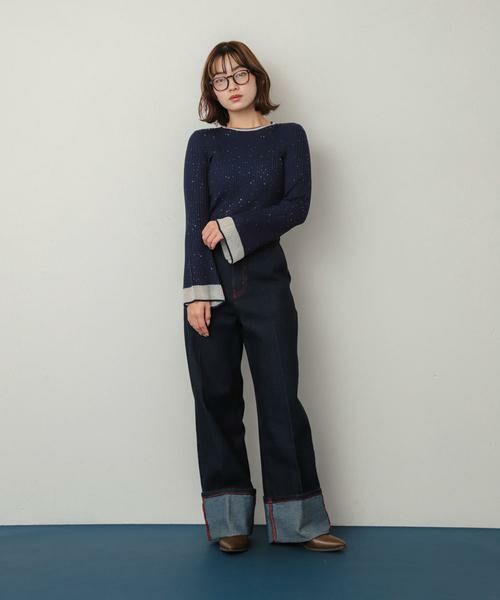 SENSE OF PLACE by URBAN RESEARCH / センスオブプレイス バイ アーバンリサーチ ニット・セーター | 『洗濯可』スパンコールバイカラーコンパクトセーター | 詳細24