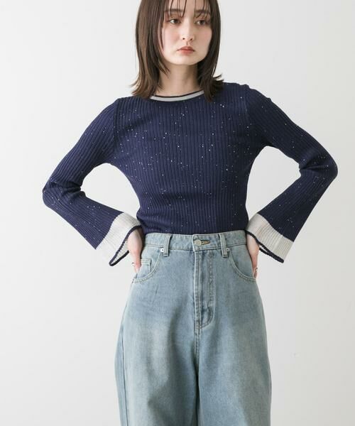SENSE OF PLACE by URBAN RESEARCH / センスオブプレイス バイ アーバンリサーチ ニット・セーター | 『洗濯可』スパンコールバイカラーコンパクトセーター | 詳細16