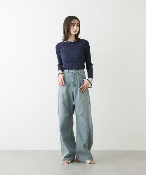 SENSE OF PLACE by URBAN RESEARCH / センスオブプレイス バイ アーバンリサーチ ニット・セーター | 『洗濯可』スパンコールバイカラーコンパクトセーター | 詳細18