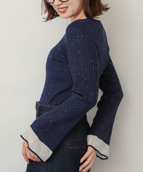 SENSE OF PLACE by URBAN RESEARCH / センスオブプレイス バイ アーバンリサーチ ニット・セーター | 『洗濯可』スパンコールバイカラーコンパクトセーター | 詳細20
