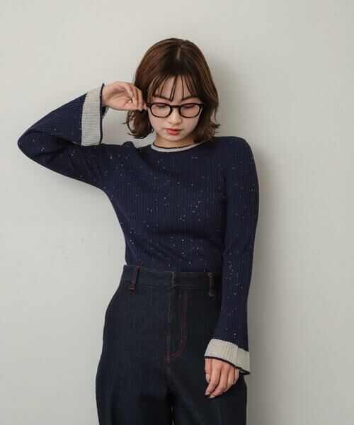 SENSE OF PLACE by URBAN RESEARCH / センスオブプレイス バイ アーバンリサーチ ニット・セーター | 『洗濯可』スパンコールバイカラーコンパクトセーター | 詳細21