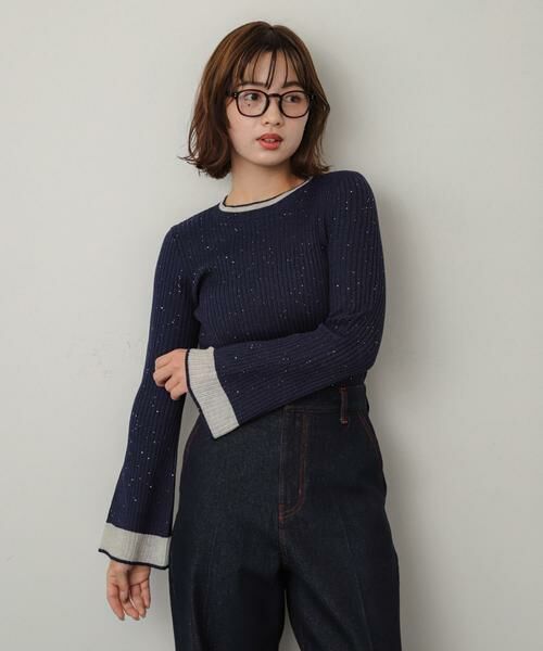 SENSE OF PLACE by URBAN RESEARCH / センスオブプレイス バイ アーバンリサーチ ニット・セーター | 『洗濯可』スパンコールバイカラーコンパクトセーター | 詳細22