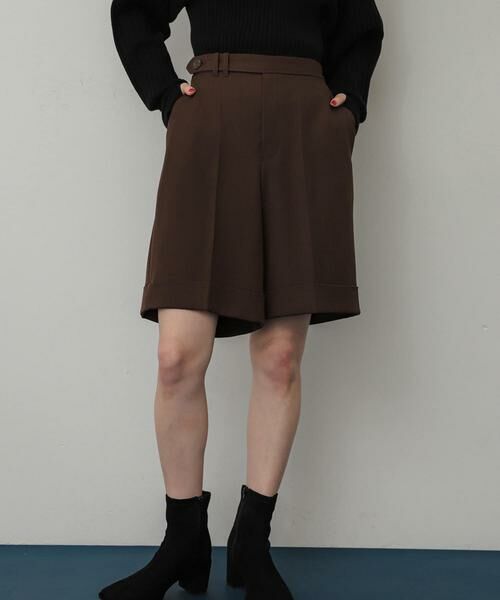 SENSE OF PLACE by URBAN RESEARCH / センスオブプレイス バイ アーバンリサーチ ショート・ハーフ・半端丈パンツ | ダブルバミューダパンツ(ブラウン)