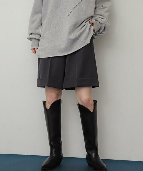 SENSE OF PLACE by URBAN RESEARCH / センスオブプレイス バイ アーバンリサーチ ショート・ハーフ・半端丈パンツ | ダブルバミューダパンツ(チャコールグレー)