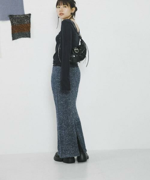 SENSE OF PLACE by URBAN RESEARCH / センスオブプレイス バイ アーバンリサーチ スカート | 『別注』さらさ×SENSE OF PLACE　ラメシャギーニットスカート | 詳細7