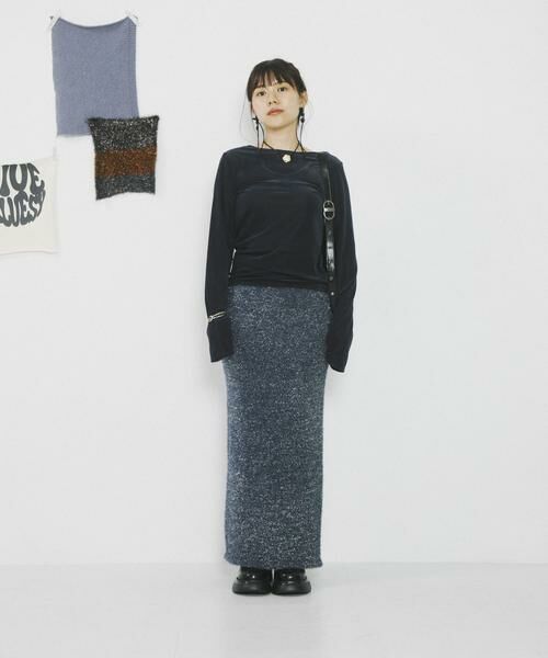 SENSE OF PLACE by URBAN RESEARCH / センスオブプレイス バイ アーバンリサーチ スカート | 『別注』さらさ×SENSE OF PLACE　ラメシャギーニットスカート | 詳細8