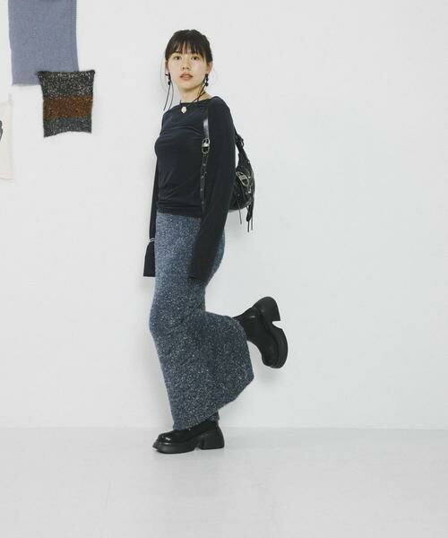 SENSE OF PLACE by URBAN RESEARCH / センスオブプレイス バイ アーバンリサーチ スカート | 『別注』さらさ×SENSE OF PLACE　ラメシャギーニットスカート | 詳細9