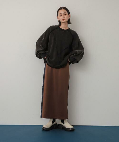 SENSE OF PLACE by URBAN RESEARCH / センスオブプレイス バイ アーバンリサーチ スカート | サテンキリカエラインスカート | 詳細2