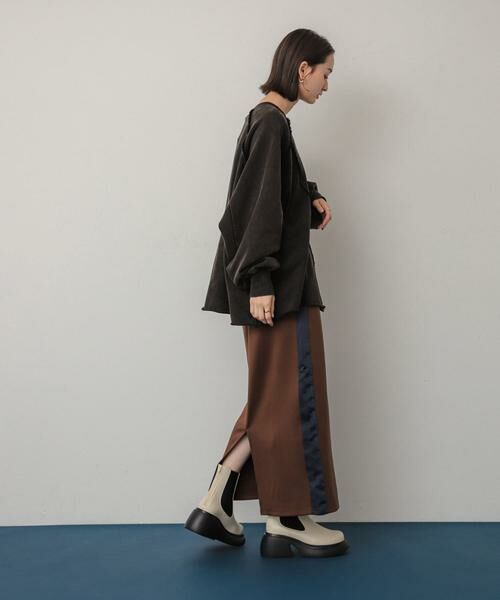 SENSE OF PLACE by URBAN RESEARCH / センスオブプレイス バイ アーバンリサーチ スカート | サテンキリカエラインスカート | 詳細3