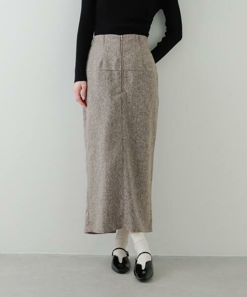 SENSE OF PLACE by URBAN RESEARCH / センスオブプレイス バイ アーバンリサーチ スカート | フロントジップアイラインスカート(モカ)