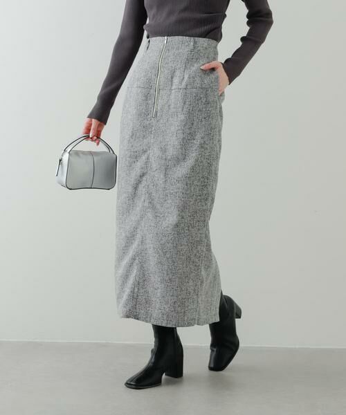 SENSE OF PLACE by URBAN RESEARCH / センスオブプレイス バイ アーバンリサーチ スカート | フロントジップアイラインスカート(グレー)