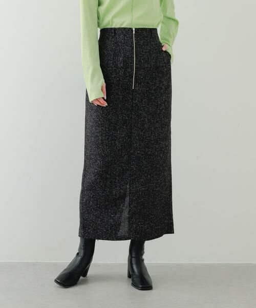 SENSE OF PLACE by URBAN RESEARCH / センスオブプレイス バイ アーバンリサーチ スカート | フロントジップアイラインスカート(チャコールグレー)