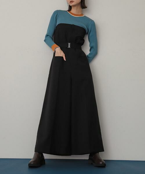 SENSE OF PLACE by URBAN RESEARCH / センスオブプレイス バイ アーバンリサーチ サロペット・オールインワン | ベアオールインワン(ブラック)