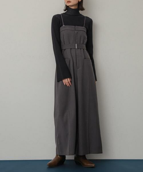 SENSE OF PLACE by URBAN RESEARCH / センスオブプレイス バイ アーバンリサーチ サロペット・オールインワン | ベアオールインワン(グレー)