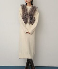 SENSE OF PLACE by URBAN RESEARCH / センスオブプレイス バイ アーバンリサーチ ワンピース | チュールベストレイヤードニットワンピース