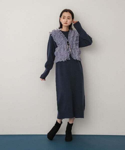 SENSE OF PLACE by URBAN RESEARCH / センスオブプレイス バイ アーバンリサーチ ワンピース | チュールベストレイヤードニットワンピース | 詳細4