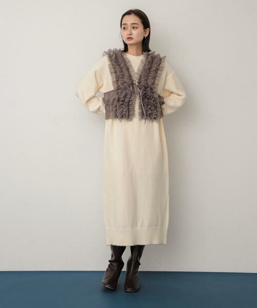 SENSE OF PLACE by URBAN RESEARCH / センスオブプレイス バイ アーバンリサーチ ワンピース | チュールベストレイヤードニットワンピース | 詳細16