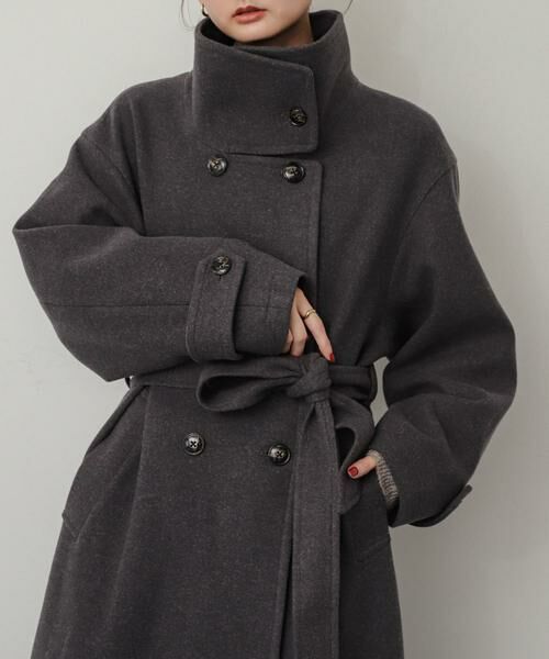 SENSE OF PLACE by URBAN RESEARCH / センスオブプレイス バイ アーバンリサーチ その他アウター | スタンドカラーロングコート(グレー)
