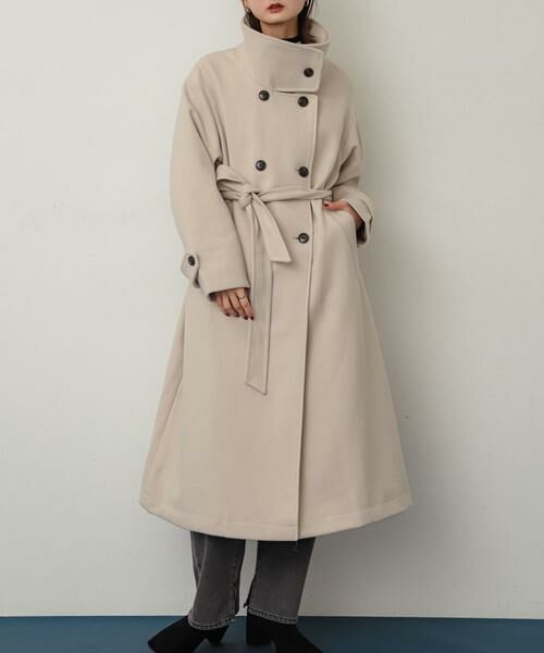 セール】 スタンドカラーロングコート （ステンカラーコート