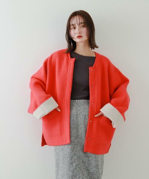 SENSE OF PLACE by URBAN RESEARCH / センスオブプレイス バイ アーバンリサーチ その他アウター | バイカラーニットコート | 詳細1