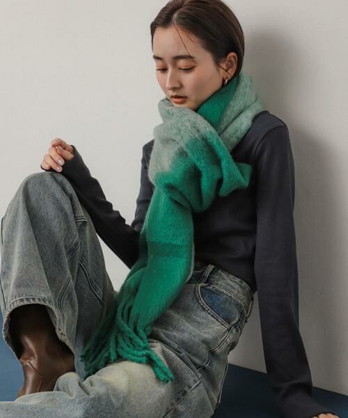 SENSE OF PLACE by URBAN RESEARCH/センスオブプレイス バイ アーバンリサーチ 『一部WEB限定カラー』パネルボーダーストール グリーン系その他 one