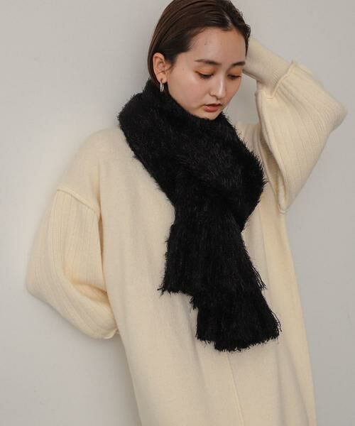 SENSE OF PLACE by URBAN RESEARCH/センスオブプレイス バイ アーバンリサーチ シャギーストール ブラック one SENSE OF PLACE by URBAN RESEARCH/センスオブプレイス バイ アーバンリサーチ シャギーストール ブラック one