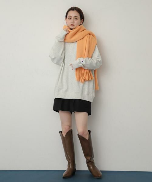 SENSE OF PLACE by URBAN RESEARCH / センスオブプレイス バイ アーバンリサーチ マフラー・ショール・スヌード・ストール | ニットフリンジストール | 詳細3