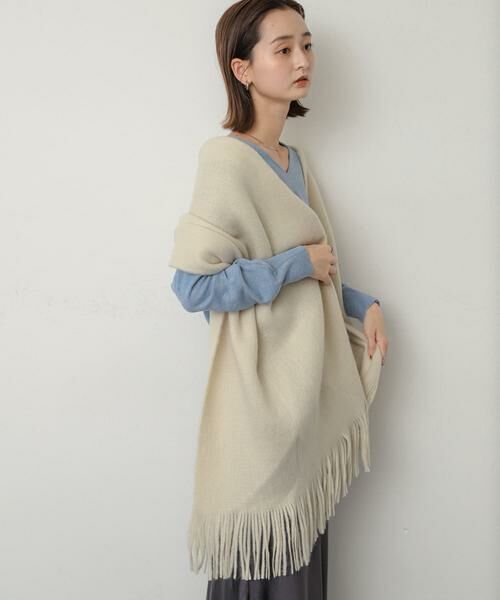 SENSE OF PLACE by URBAN RESEARCH / センスオブプレイス バイ アーバンリサーチ マフラー・ショール・スヌード・ストール | ニットフリンジストール | 詳細18