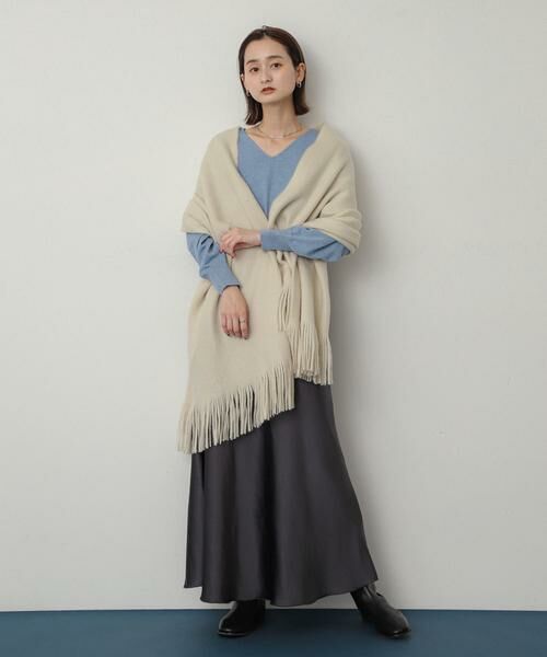 SENSE OF PLACE by URBAN RESEARCH / センスオブプレイス バイ アーバンリサーチ マフラー・ショール・スヌード・ストール | ニットフリンジストール | 詳細19