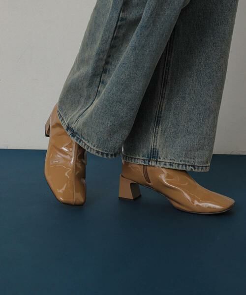 SENSE OF PLACE by URBAN RESEARCH/センスオブプレイス バイ アーバンリサーチ 『抗菌』『消臭』スクエアトゥエナメルブーツ キャメル M