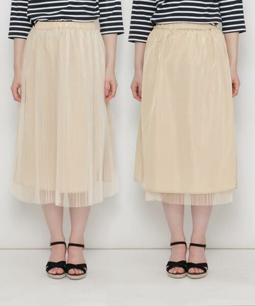 SENSE OF PLACE by URBAN RESEARCH / センスオブプレイス バイ アーバンリサーチ スカート | CF リバーシブルプリーツチュールスカート | 詳細1