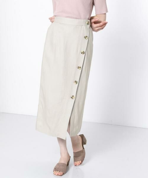 SENSE OF PLACE by URBAN RESEARCH / センスオブプレイス バイ アーバンリサーチ スカート | ボタンディテールタイトスカート（ライトベージュ）
