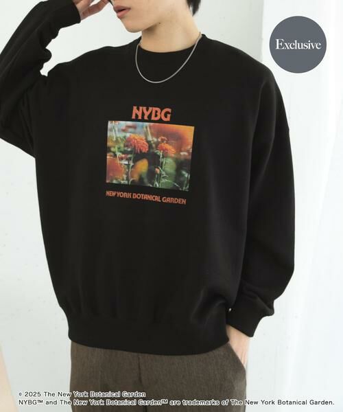 SENSE OF PLACE by URBAN RESEARCH/センスオブプレイス バイ アーバンリサーチ NYBG クルーネックルーズスウェットB ブラック M