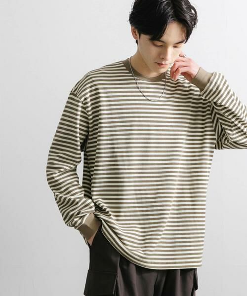 SENSE OF PLACE by URBAN RESEARCH / センスオブプレイス バイ アーバンリサーチ Tシャツ | ワッフルボーダーロングTシャツ | 詳細1