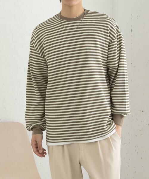 SENSE OF PLACE by URBAN RESEARCH / センスオブプレイス バイ アーバンリサーチ Tシャツ | ワッフルボーダーロングTシャツ | 詳細19