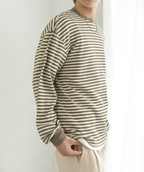 SENSE OF PLACE by URBAN RESEARCH / センスオブプレイス バイ アーバンリサーチ Tシャツ | ワッフルボーダーロングTシャツ | 詳細20