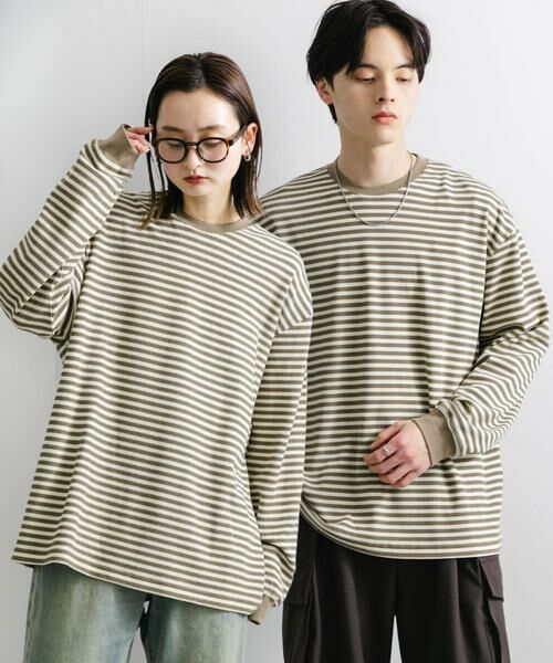 SENSE OF PLACE by URBAN RESEARCH/センスオブプレイス バイ アーバンリサーチ ワッフルボーダーロングTシャツ オリーブ L SENSE OF PLACE by URBAN RESEARCH/センスオブプレイス バイ アーバンリサーチ ワッフルボーダーロングTシャツ オリーブ L