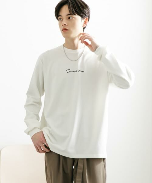 SENSE OF PLACE by URBAN RESEARCH / センスオブプレイス バイ アーバンリサーチ Tシャツ | 『ユニセックス』シシュウポンチロングTシャツ | 詳細1