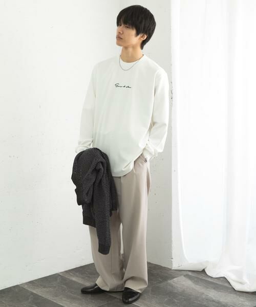 SENSE OF PLACE by URBAN RESEARCH / センスオブプレイス バイ アーバンリサーチ Tシャツ | 『ユニセックス』シシュウポンチロングTシャツ | 詳細13