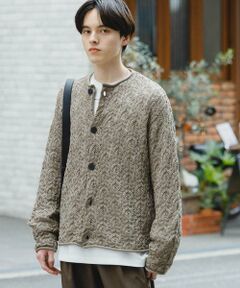 SENSE OF PLACE by URBAN RESEARCH / センスオブプレイス バイ アーバンリサーチ カーディガン・ボレロ | ケーブルメッシュクルーネックカーディガン