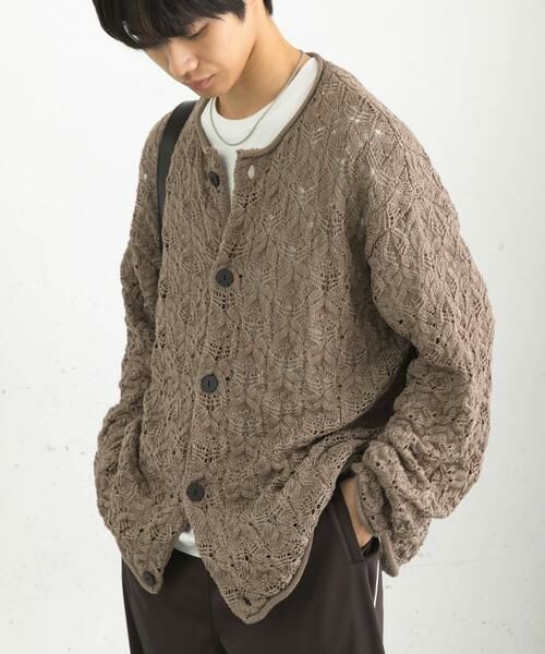 SENSE OF PLACE by URBAN RESEARCH / センスオブプレイス バイ アーバンリサーチ カーディガン・ボレロ | ケーブルメッシュクルーネックカーディガン | 詳細10